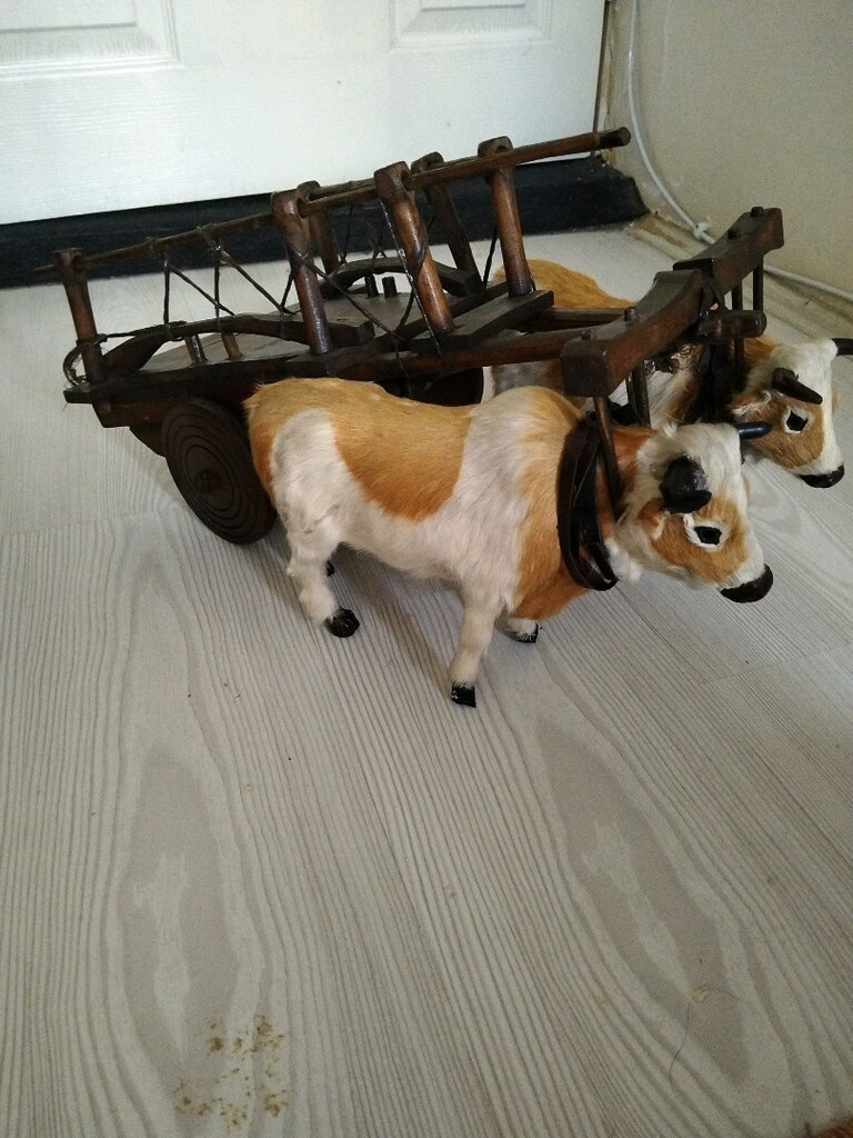 ahşap kağnılı, biblo - 2