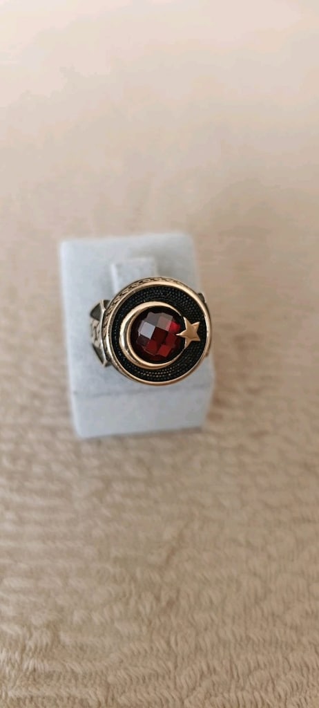 Ayyıldız Zirkon Taş 925 Ayar Gümüş Yüzük - 8