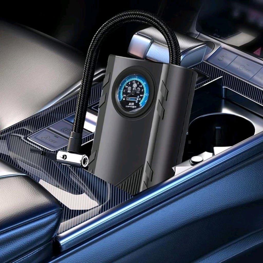 SLİM MODEL Göstergeli Lastik Hava Kompresörü Araba Oto Araç Lastik Şiş - 4