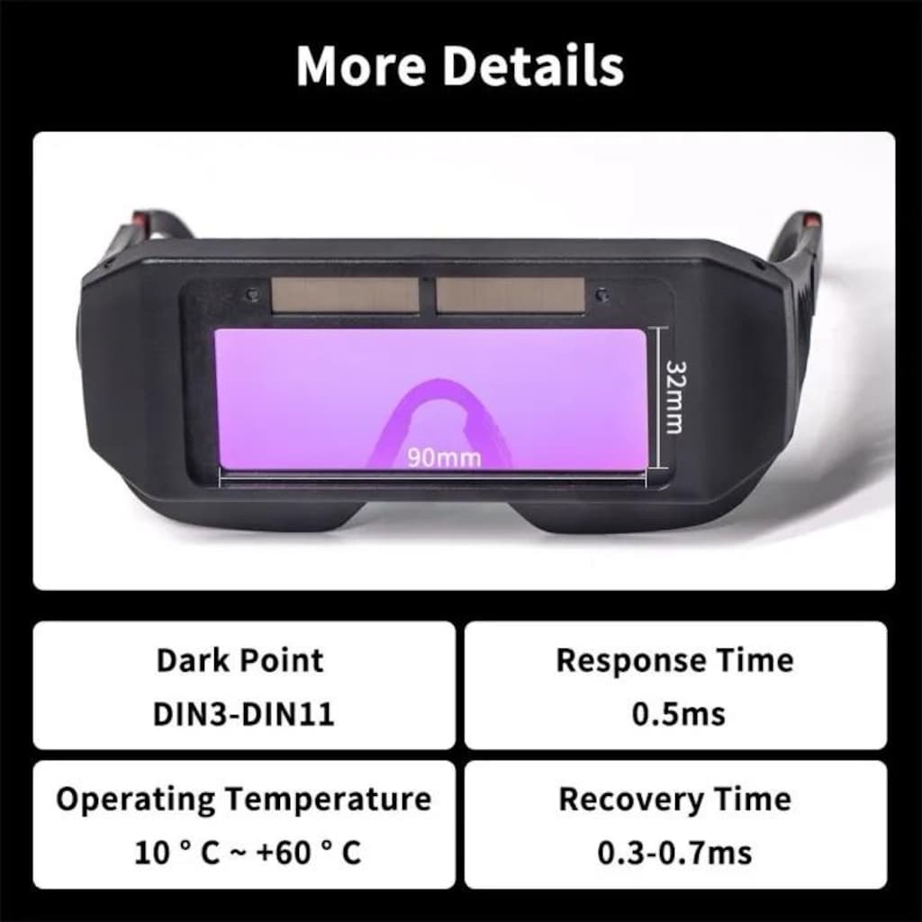 ‼İTHAL/SIFIR/Otomatik Kararan Güneş Enerjili Kaynak Gözlüğü LCD Ekran - 3