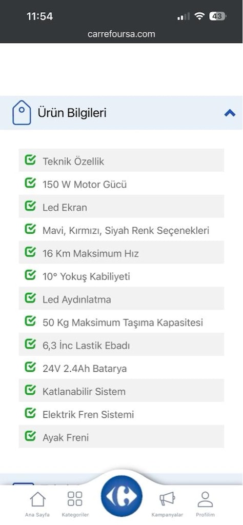 Onvo KX-01S 150W Elektrikli Çocuk Scooter Siyah - 5