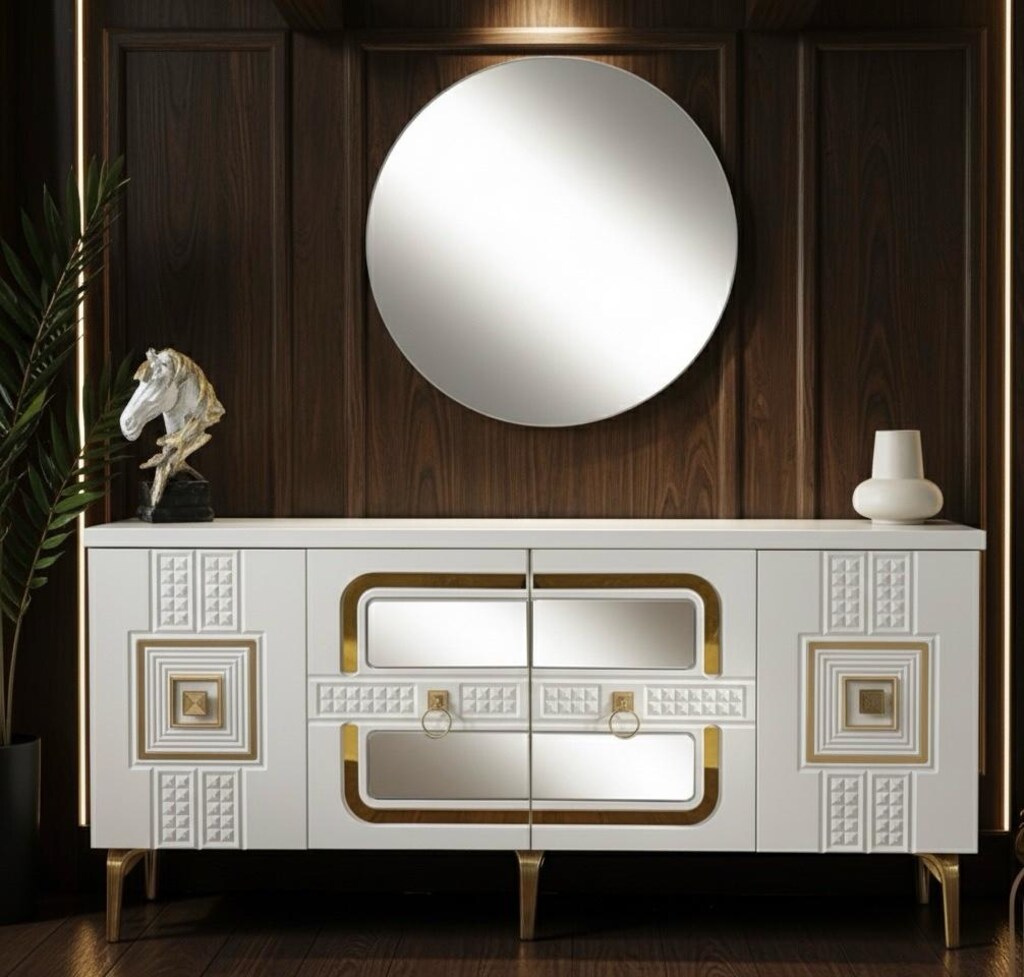 Sıfır , %100 MDF Konsol / Dresuar / Dolap - Aytaşı , Gold - 12
