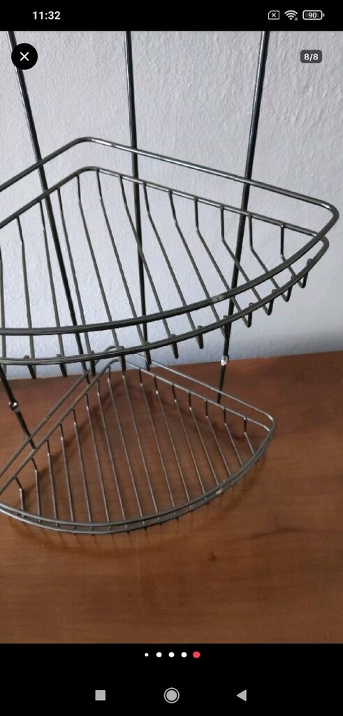 Üç katlı metal köşe rafı - 8