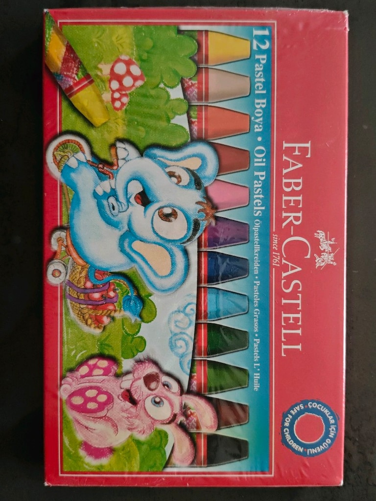 faber Castell pastel boya 12li+ keçeli kalem12 li - 4