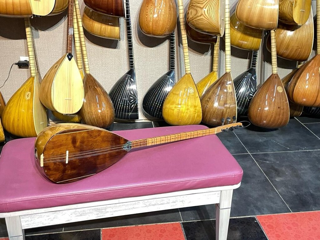 TAM PROFESYONEL 38 TEKNE OYMA KESTANE KURT AĞIZLI UZUN SAP SAZ - 4