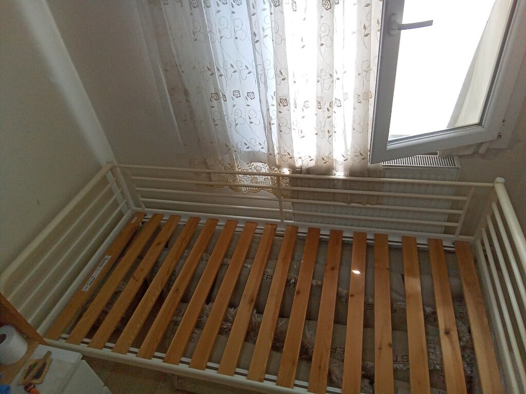 ikea beyaz ferforje divan ve tek kişilik karyola - 7
