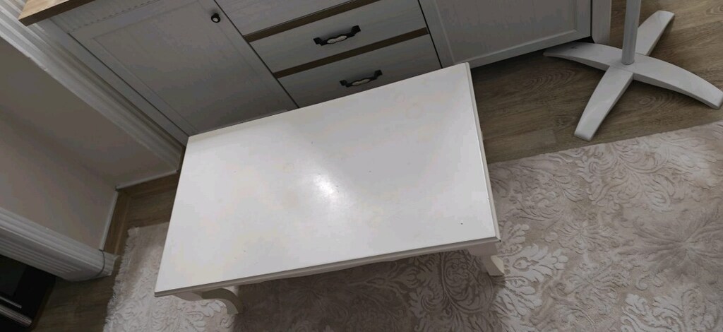 MDF Minimalist Beyaz Dikdörtgen Masa - 2
