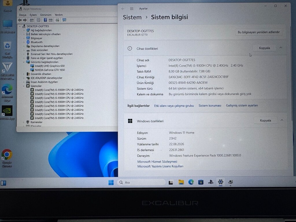 CASPER EXCALIBUR - G770 - 2 EL OYUNCU SERİSİ LAPTOP - 5
