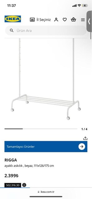 ikea tekerlekli askılık