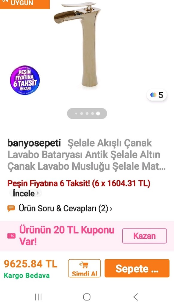 bataryasi ve lavabosu takim 46x46cm seramik ve pirinç - 6