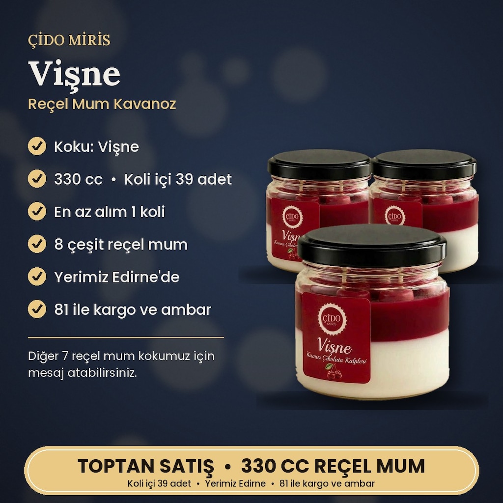 ÇİDO MİRİS DEKORATİF REÇEL MUM VİŞNE 8 ÇEŞİT - 2
