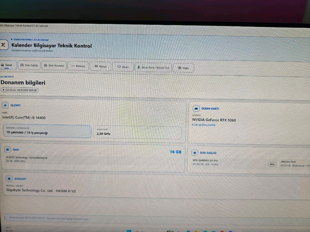 i5 14400F RTX 5060 16GB Ram 512GB SSD Gaming Bilgisayar - 5