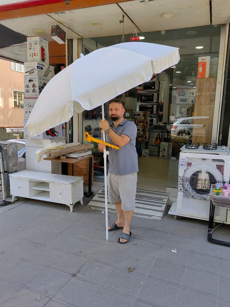 DEV KAMPANYA 200CM PLAJ ŞEMSİYESİ SIFIR MAGAZADAN A KALİTE GÖLGELİK - 5