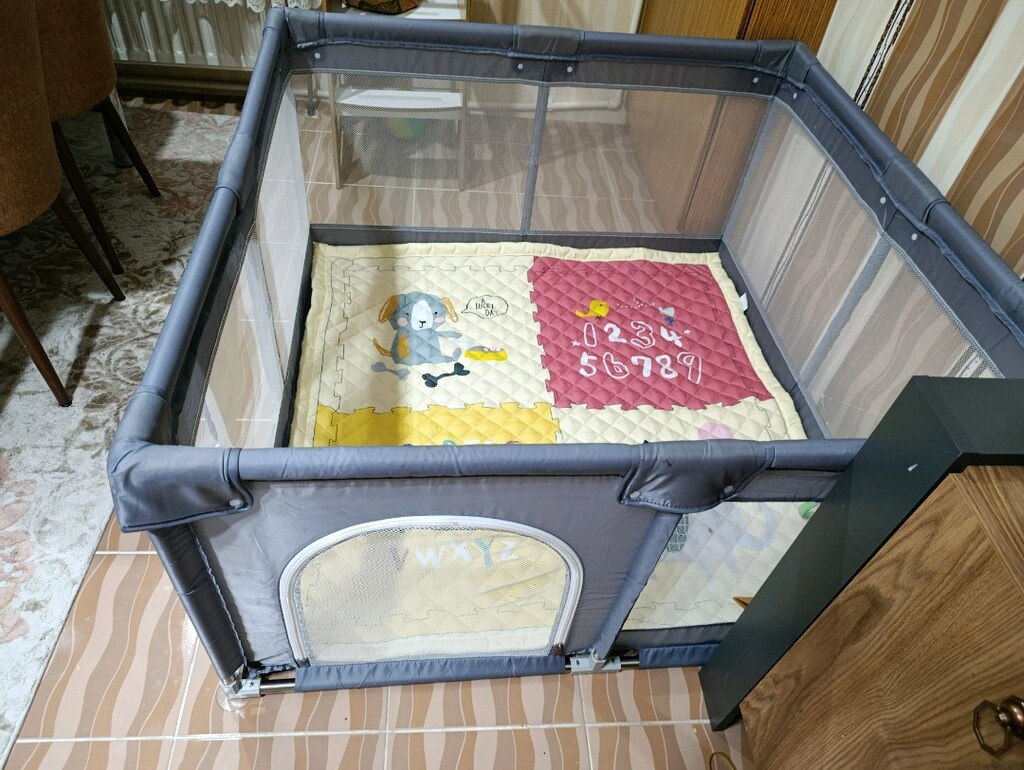 Elele Parma 2in1 Oyun Parkı Oyun Alanı ve Oyun Matı Halısı 125x125 cm - 3