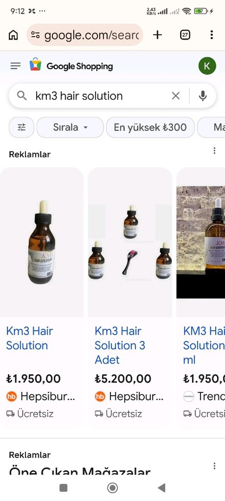 KM3 HAIR SOLUTION Kellik yaşamaya son- 0 5 5 1 894 7 6 0 6 - 100ml - 2