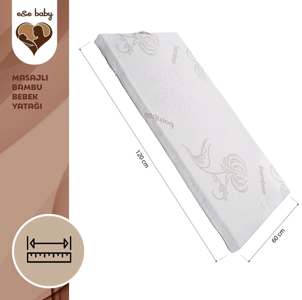 Başlık: E&E Baby Masajlı Bambu Bebek Yatağı (120x60 cm) - 2