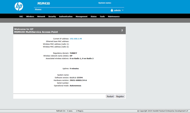 HP E-MSM430 802.11N Wi-Fi Kablosuz Access Point - 5