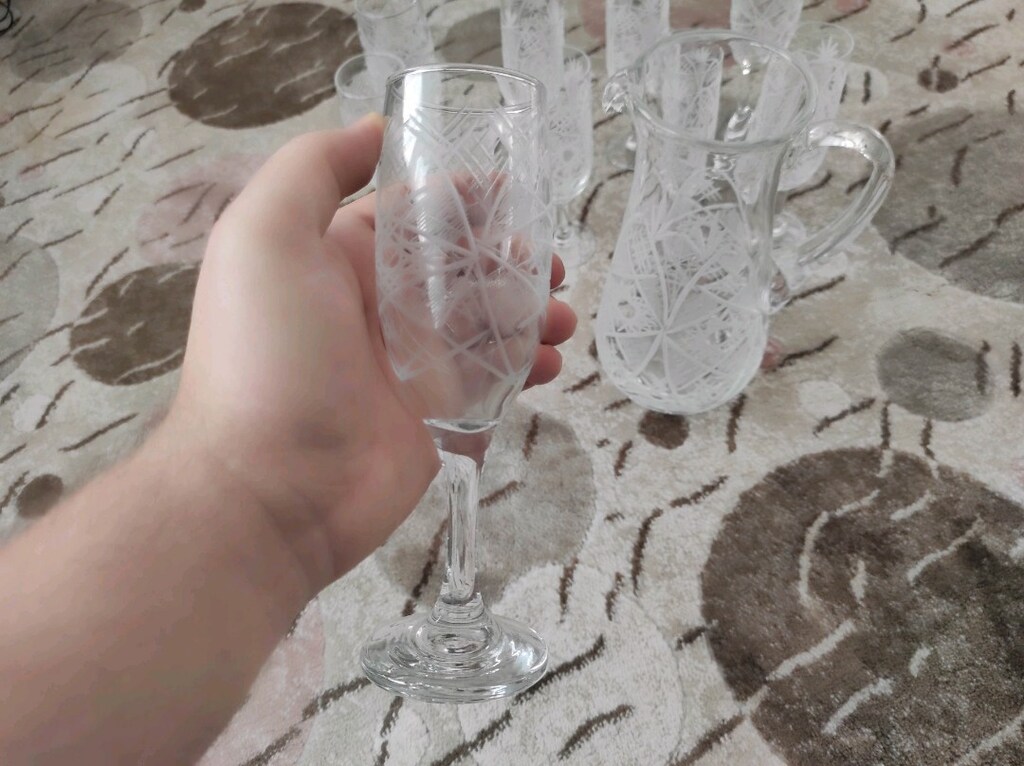 Eski Tip İşlemeli Şampanya Bardağı - 2
