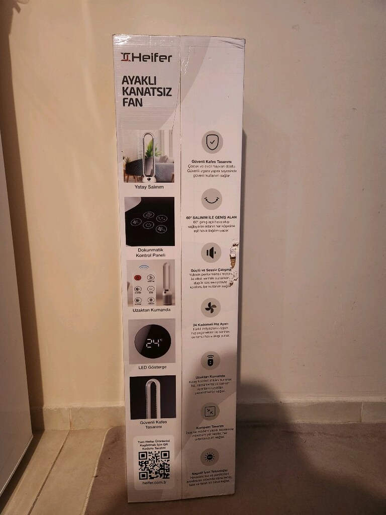 Heifer Kule Tipi Vantilatör – 3 Hız, Doğal Mod, Uyku Modu - 8