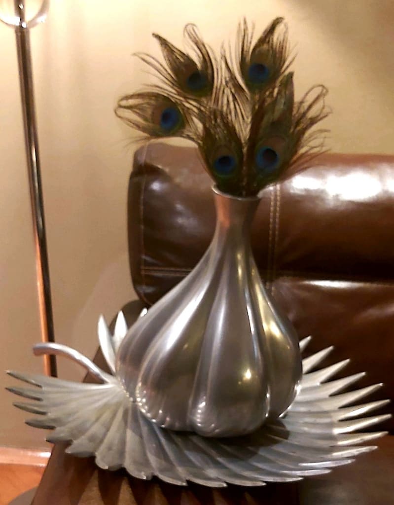Efsane vintage şahane dekor çok büyük çok ağır metal mükemmel 55x50x33