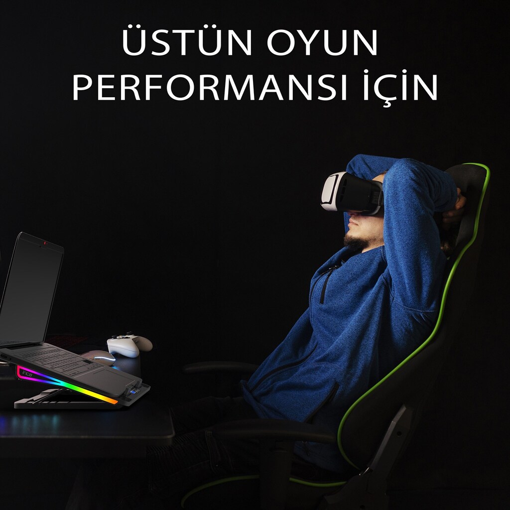 Inca INC-608GMS LCD Kontrollü 13-17.3 inç uyuml Laptop Soğutucu ADETLİ - 13