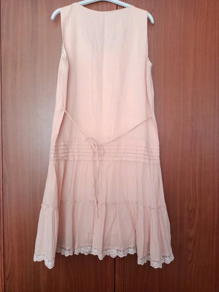 Romantik Pudra Pembe Dantel Elbise - 4