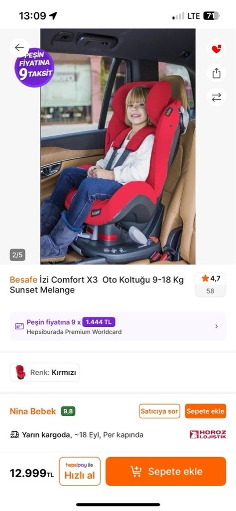 BeSafe iZi Comfort X3 Oto Koltuğu (9–18 kg, Isofix) – Sıfır Ayarında - 2
