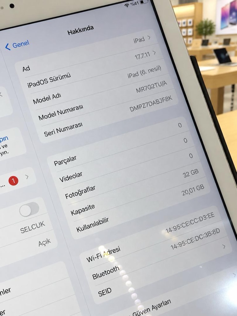 iPAD 6.NESİL 32 GB SİM KARTLI 9.7 İNÇ ORJINAL KILIF ŞARZ HEDİYEMİZ - 3