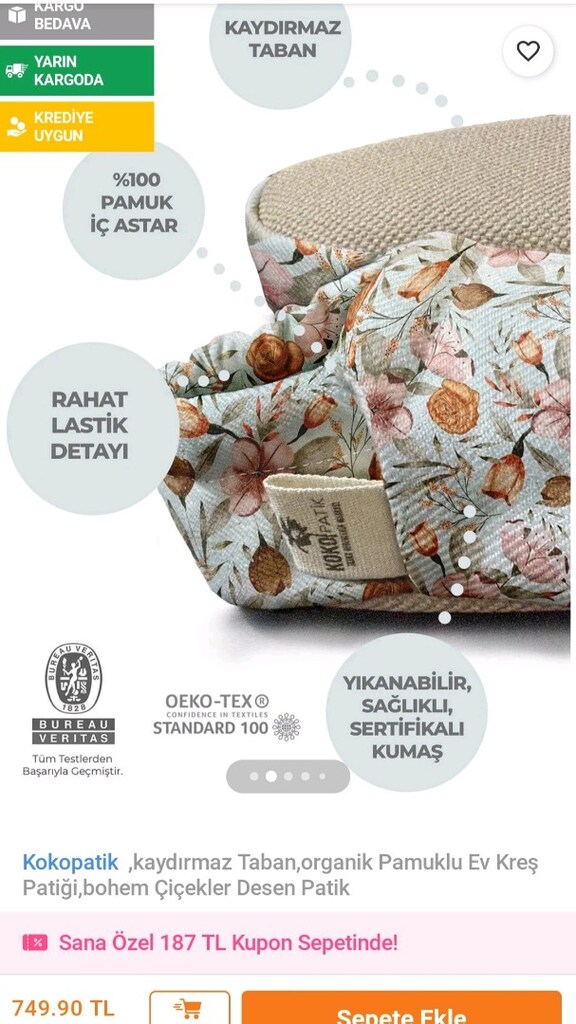 kaydirmaz tabanli ev terligi çocuk - 2