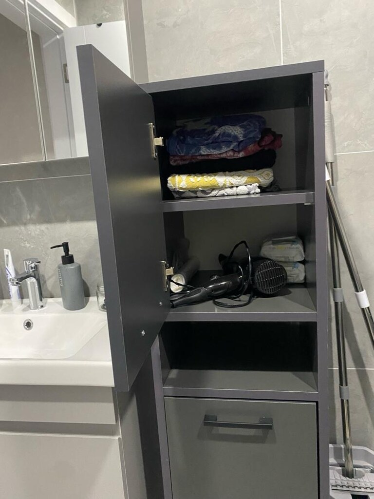 Kirli Sepetli Çok Amaçlı Banyo Dolabı - 5