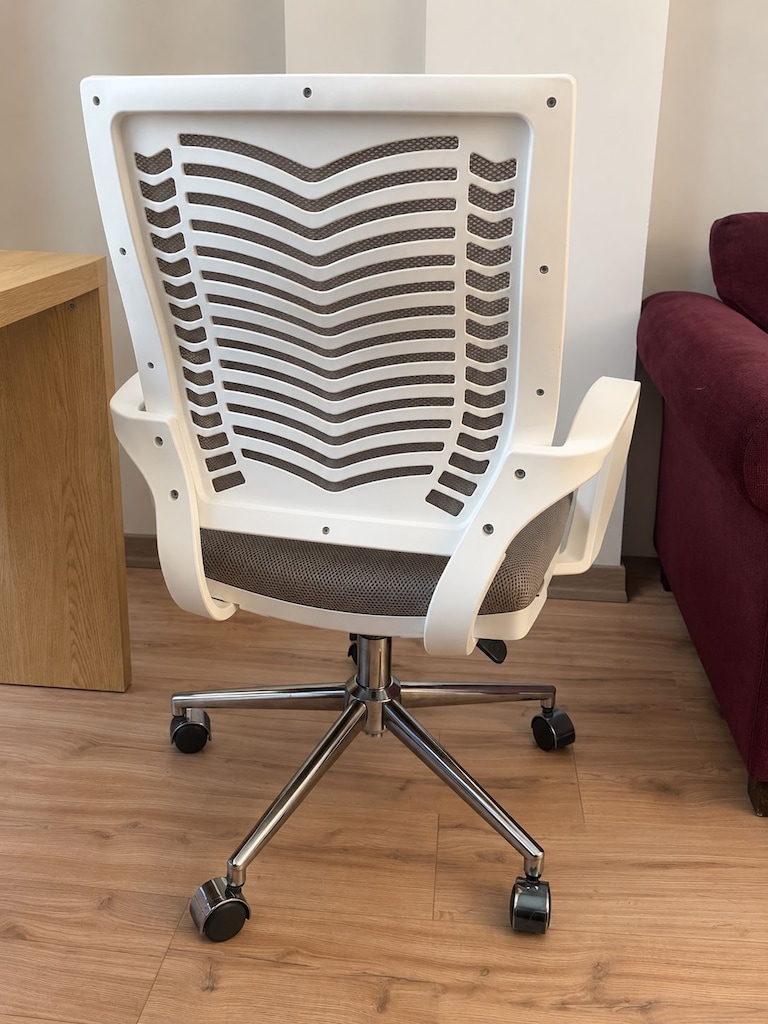 Bürocci Beyaz-Gri Fileli Ergonomik Ofis Koltuğu - 3