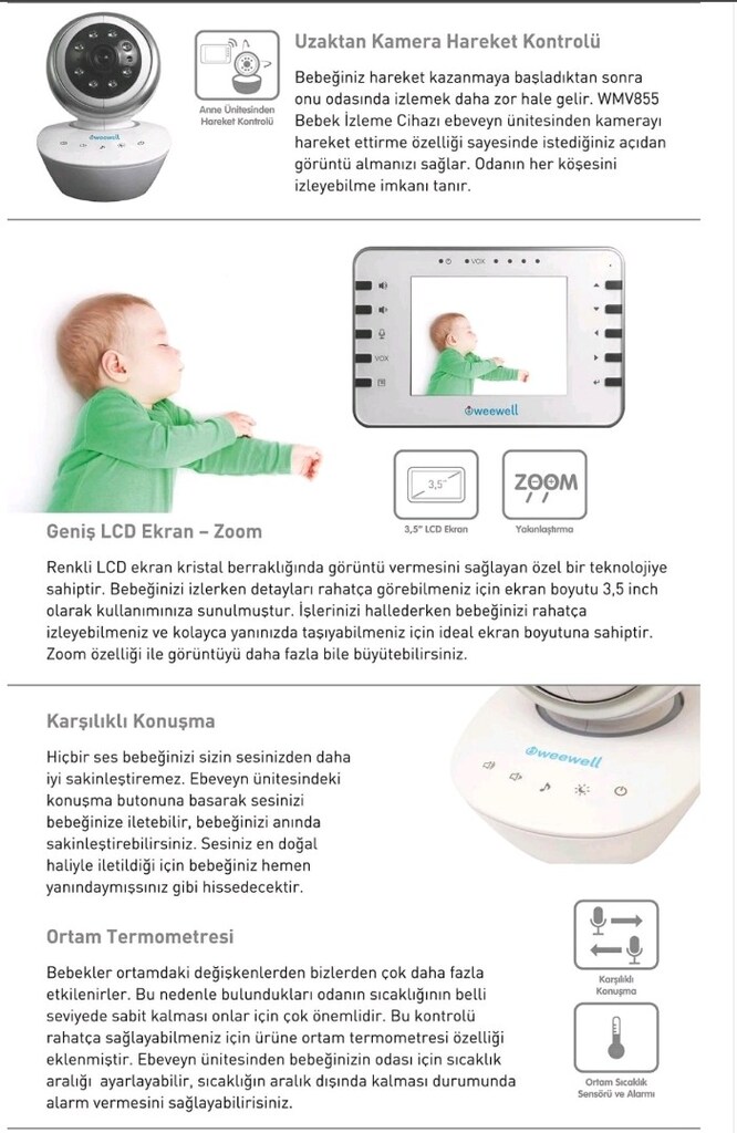 WEEWELL WMV855 Dijital Bebek Kamerası - 8