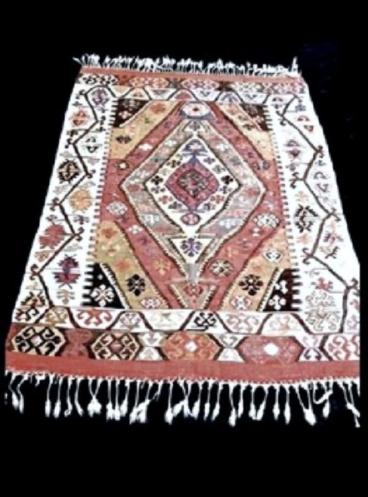 Antika yöresel vintage Yeşilhisar El Dokuma Yün halı Kilim - 5