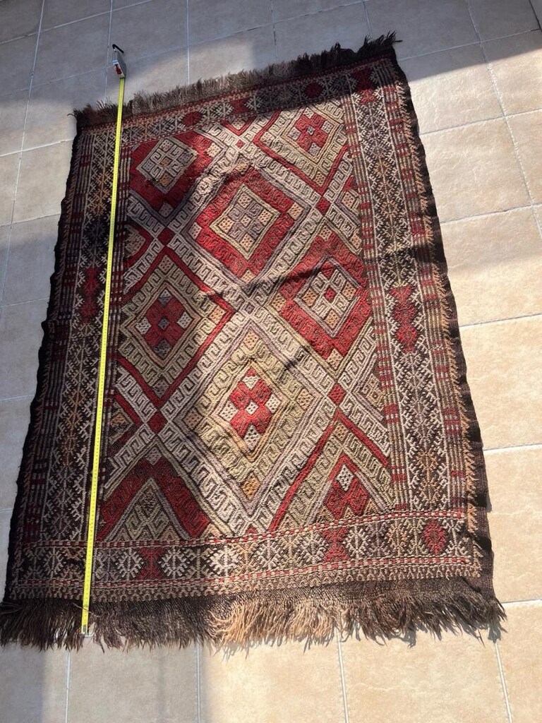 antika yün el dokuma kilim - 2