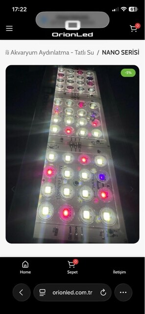 OrionLed Nano M-3 akvaryum aydınlatma