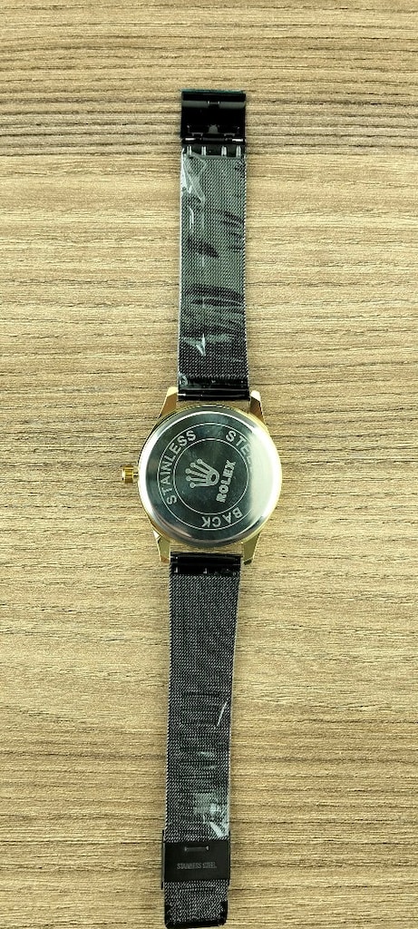Sıfır Kullanılmamış 40 mm Siyah Kadranlı Metal Hasır Kordonlu Kol Saat - 4