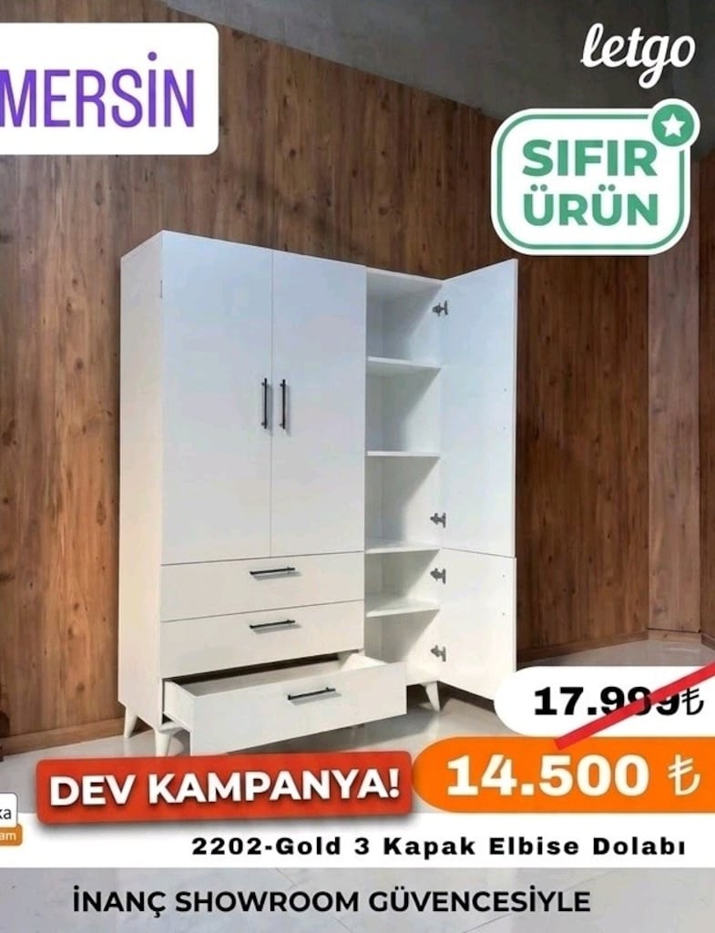 3 Kapaklı elbise dolabı - 2