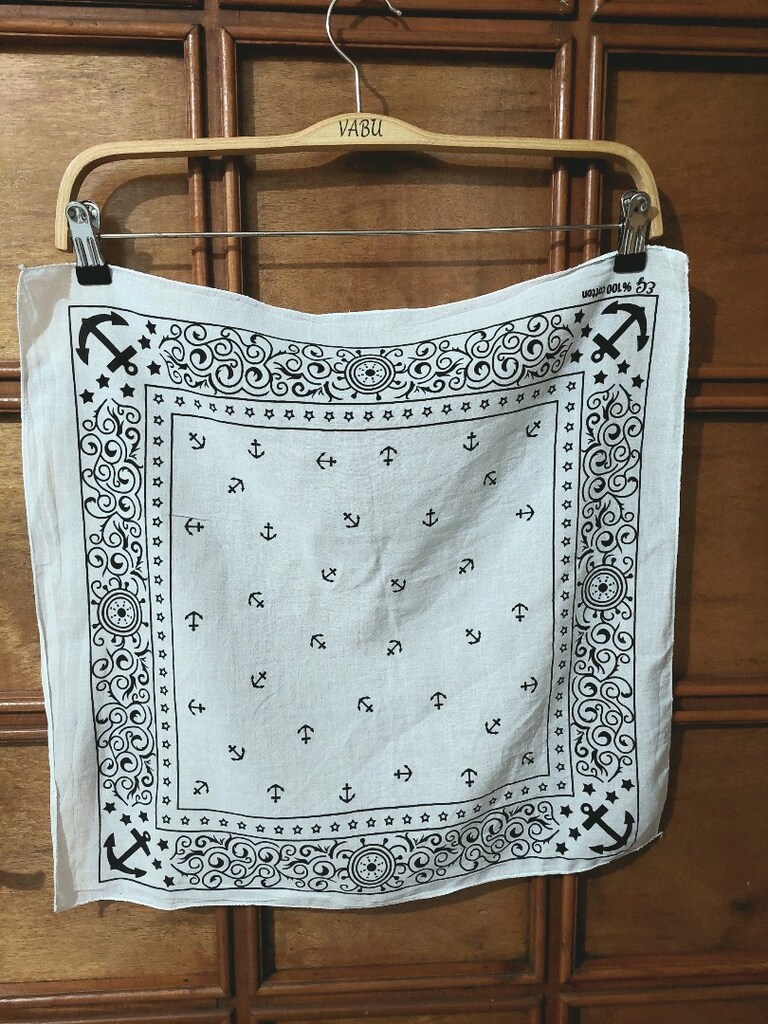 Beyaz Çapa Desenli unisex Bandana&Fular - 5