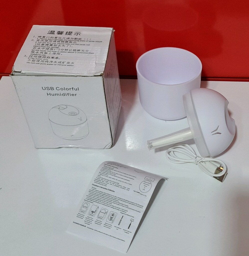220 ml Hava Nemlendirici LED Işıklı Aroma Difizörü H2O. BEYAZ. - 14