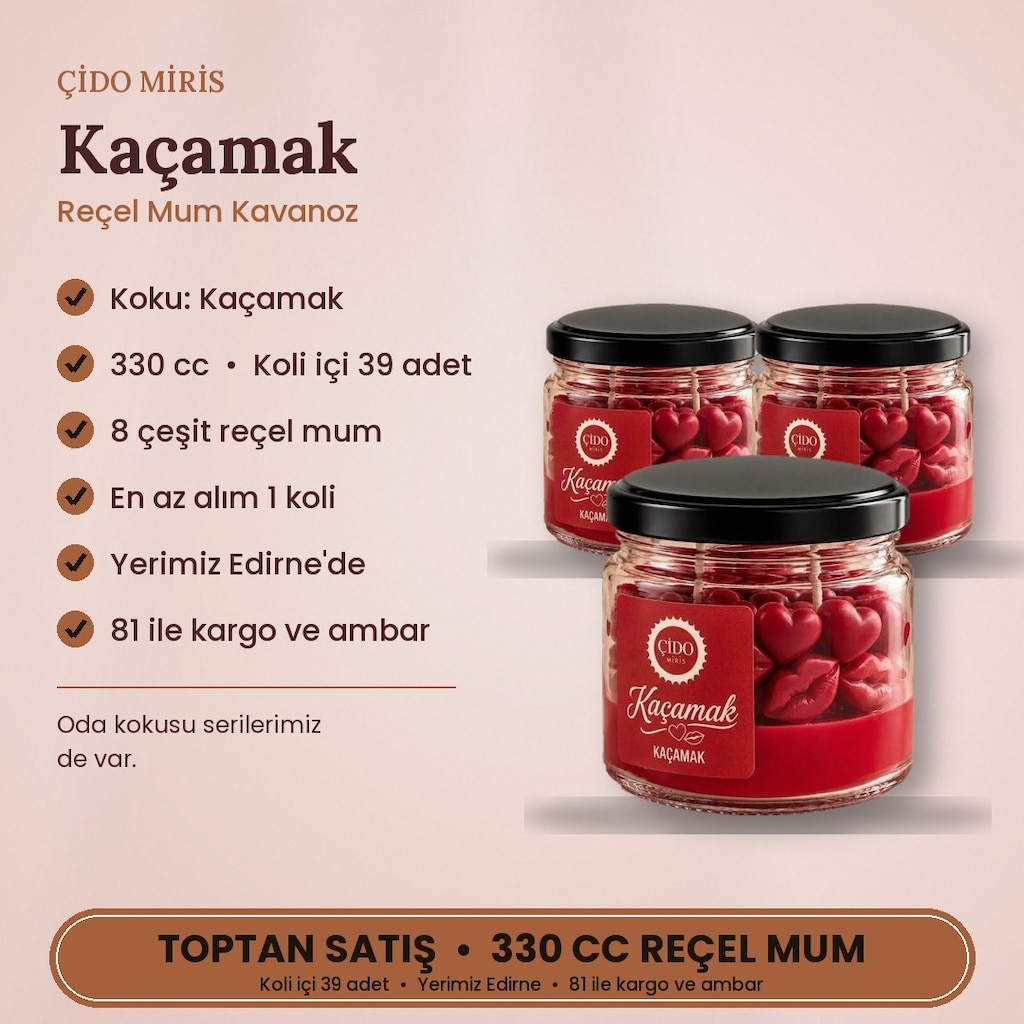 ÇİDO MİRİS REÇEL MUM 330CC KAÇAMAK TOPTAN - 2