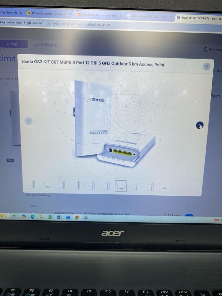 Tenda OS3 5Ghz 11Ac 867Mbps 12DBI Outdoor CPE SIFIR ÜRÜN 5Km Access Po - 8