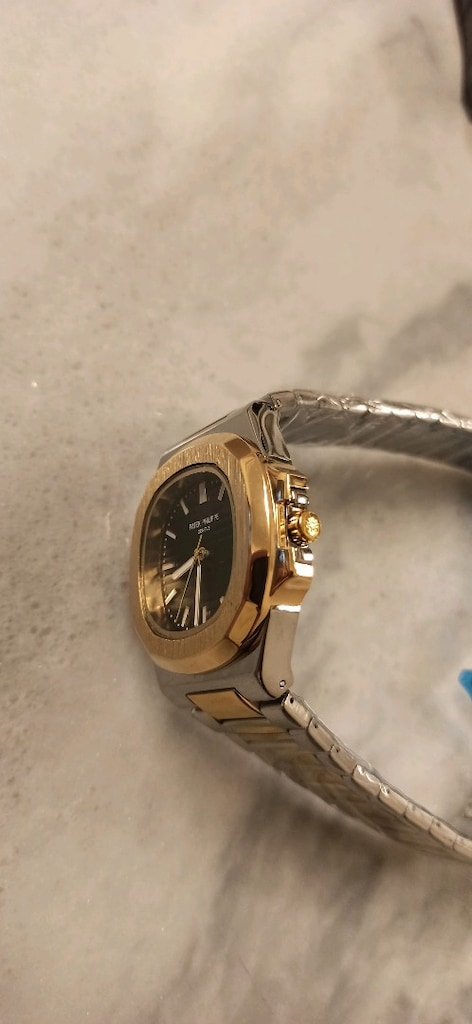 Patek Philippe takvimli pilli çelik kasa kordon kol saati - 3