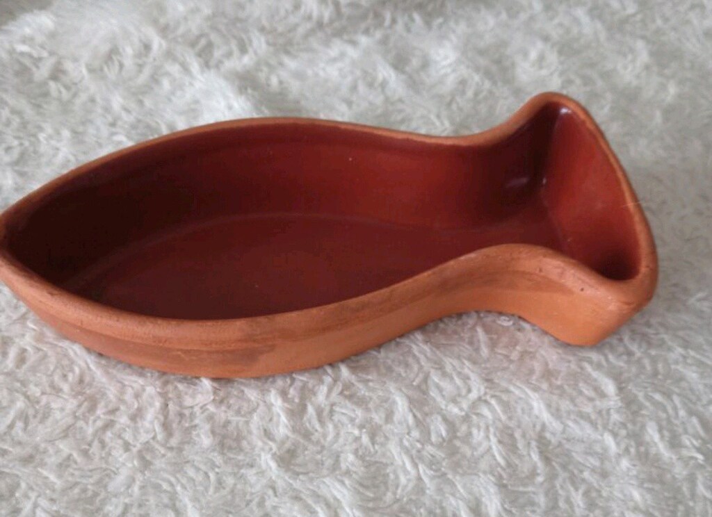 balık figür toprak güveç çap 18 cm - 5
