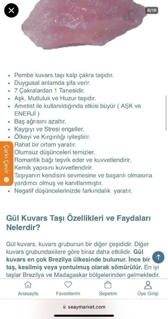 Kristal Kuvars Doğaltaş Kolye - 6
