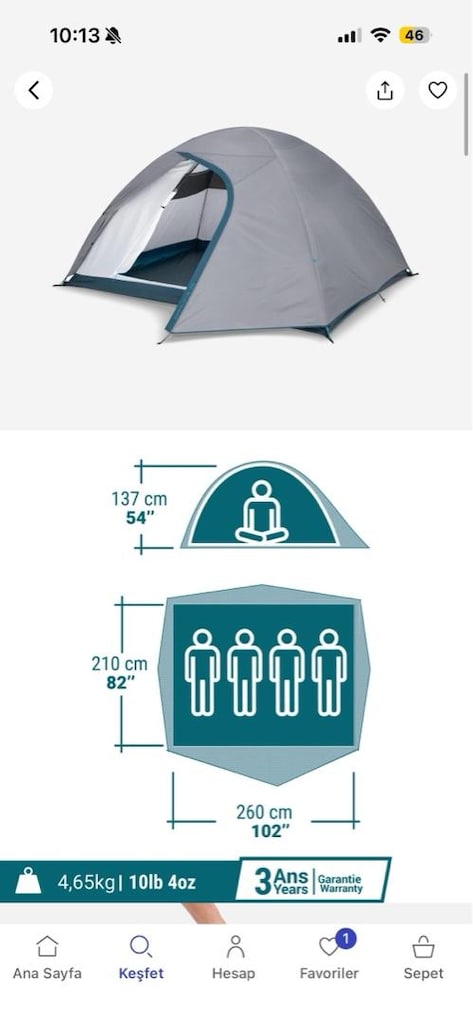 Decathlon 4 kişilik MH100 Çadır - 2