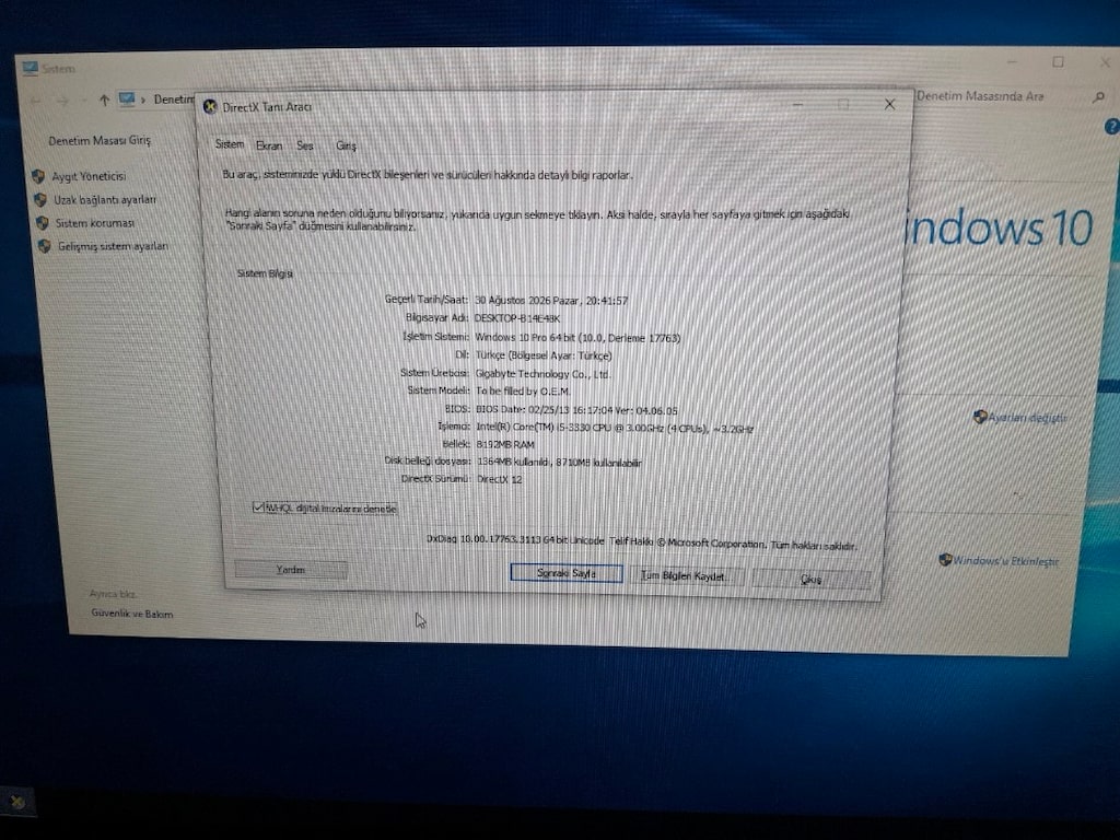 MASAÜSTÜ BİLGİSAYAR 8GB İ5 - 3