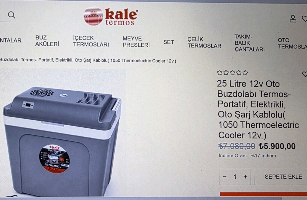 Kale Termos 25 LT 12V Araç İçi Soğutucu Termos. Sıfır. - 2
