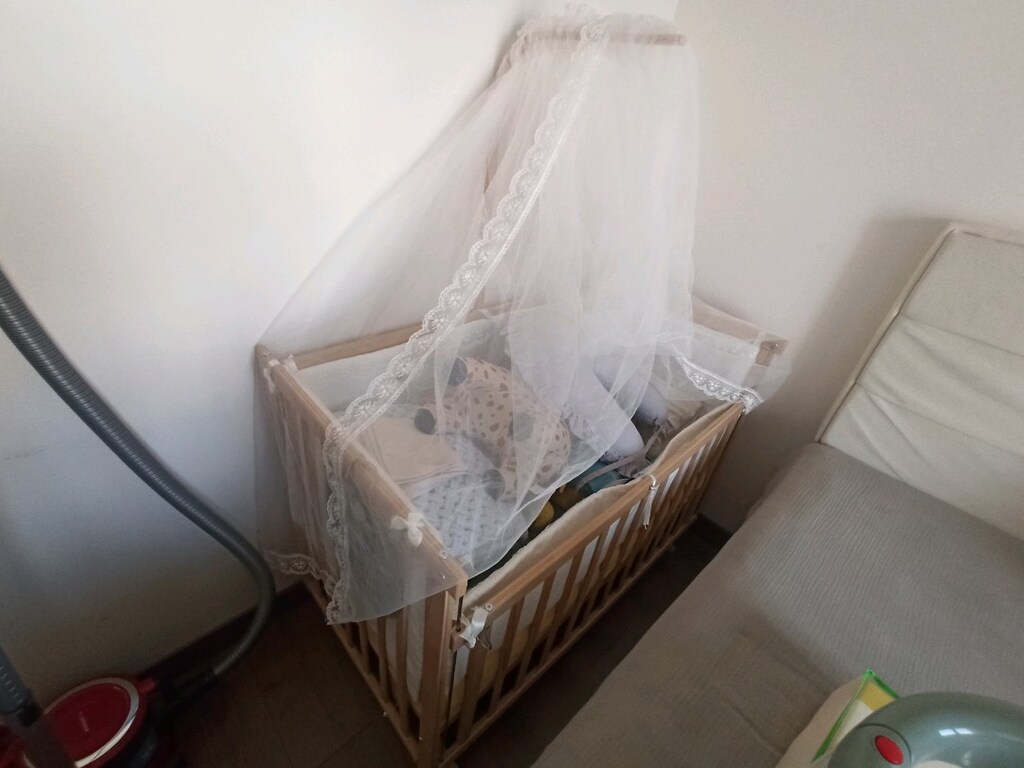 Elyaza Doğal Anne Yanı Asansörlü Uyku Setli Beşik 60x120 cm Krem - 5