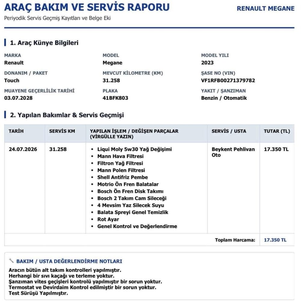 2023 MEGANE OTOMATİK 1.3TCE TOUCH 140HP - 35.0000 - 20