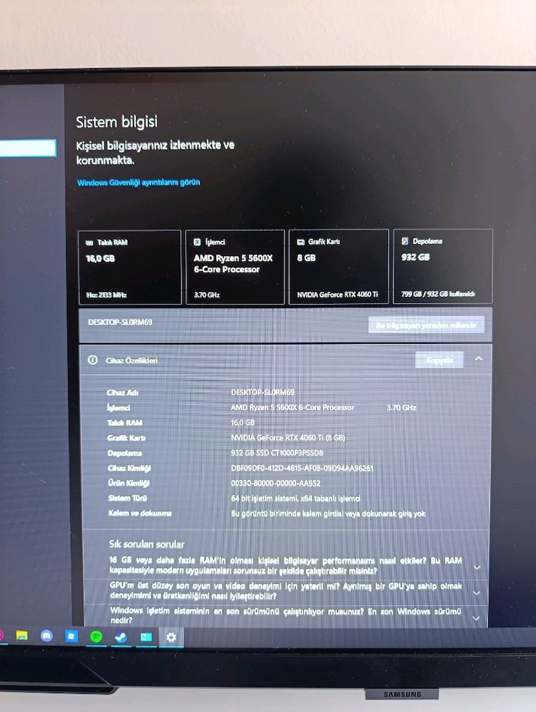 RYZEN 5 5600X RTX4060Tİ TOPLAMA MASAÜSTÜ - 2